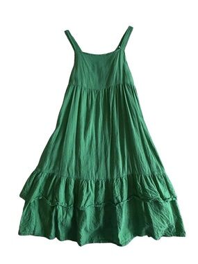 Old Navy Dress Girls XL 14-16 Green Ruffle Tiered Lined Midi Sundress Summer